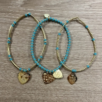 Armbanden Set Lugano Turquoise goud Joy Jewellery Bali