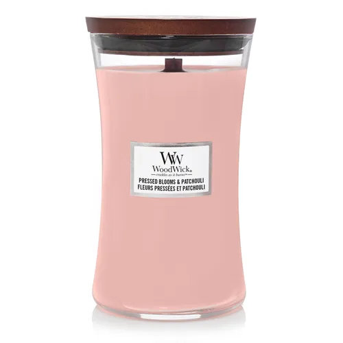 Woodwick Pressed blooms & Patchouli large kaars