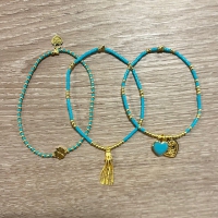 Armbanden Set Bora Bora Goud Turquoise Joy Jewellery Bali