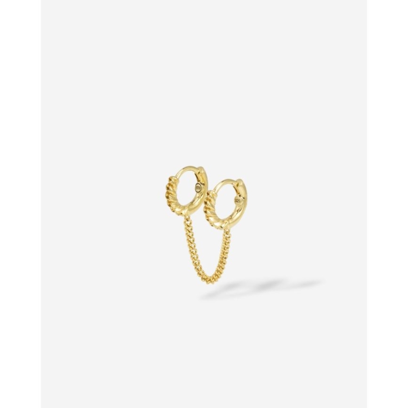Buddha to Buddha Nathalie Dubbel Oorbel verguld goud