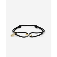 Buddha to Buddha Ben Koord Armband Zwart Verguld