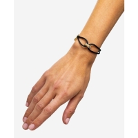 Buddha to Buddha Ben Koord Armband Zwart Verguld