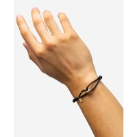 Buddha to Buddha Ben Koord Armband Zwart Verguld